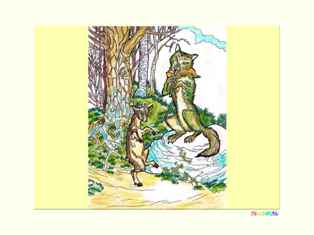 子ヤギと笛を吹くオオカミのイソップ童話の塗り絵 挿絵画家のイラストの塗り絵