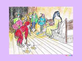 白雪姫と７人の小人の塗り絵 挿絵画家のイラストの塗り絵